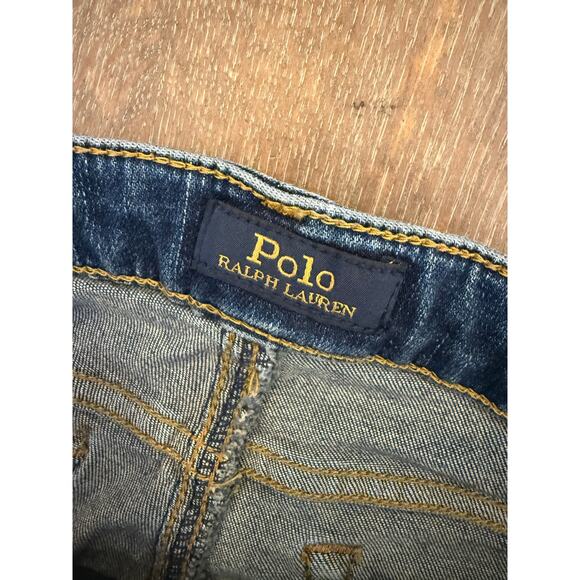 POLO RALPH LAUREN Denim Jeans Youth Girls size 14 Embroidered Floral Cropped - Picture 5 of 8